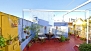 Seville Apartment - Roof-top terrace with outdoor shower, canopy, table and chairs.